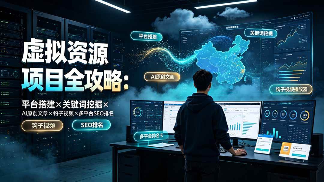 图片[1]-（19322期）虚拟资源项目全攻略：平台搭建×关键词挖掘×AI原创文章×钩子视频×多平台SEO排名