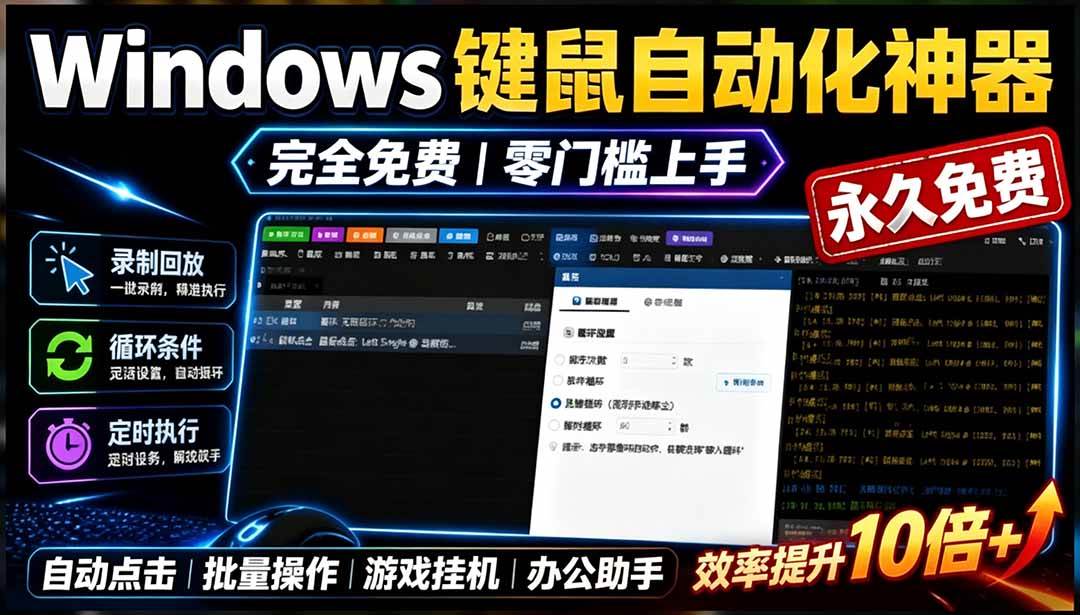 图片[1]-（19423期）专业Windows键鼠自动化工具，免费永久使用，告别重复操作，小白也能快速创建自动化脚本 点点精灵