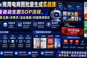 Codex商用电商图批量生成实战课｜电商全自动生图SOP流程，一键批量做主图/详情页/活动海报/封面商用教程-麦资源网