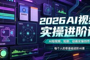 2026AI视频实操进阶课，AI短视频、短剧、动画实操创作，每个人的零基础进阶ai课-麦资源网