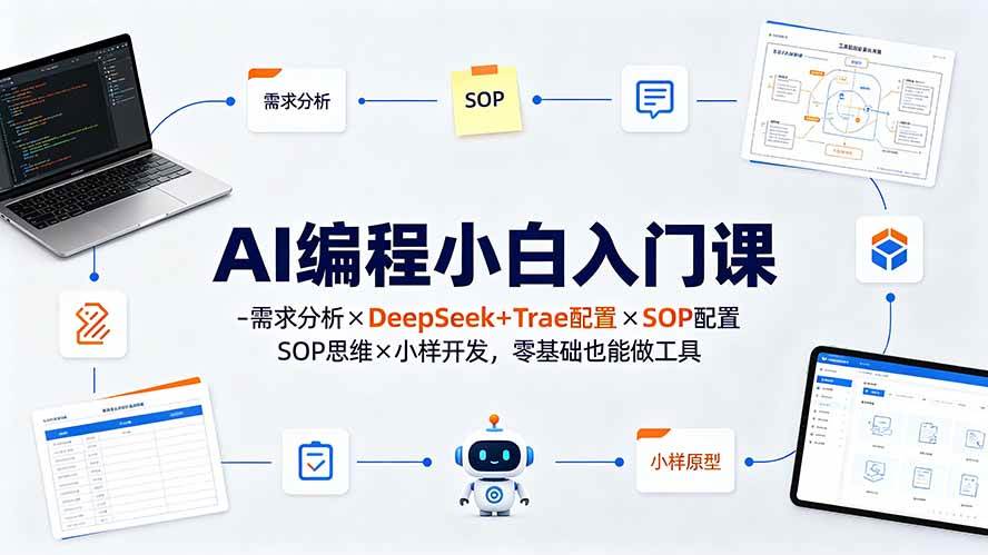 图片[1]-（19539期）AI编程小白入门课-需求分析×DeepSeek+Trae配置×SOP思维×小样开发，零基础也能做工具