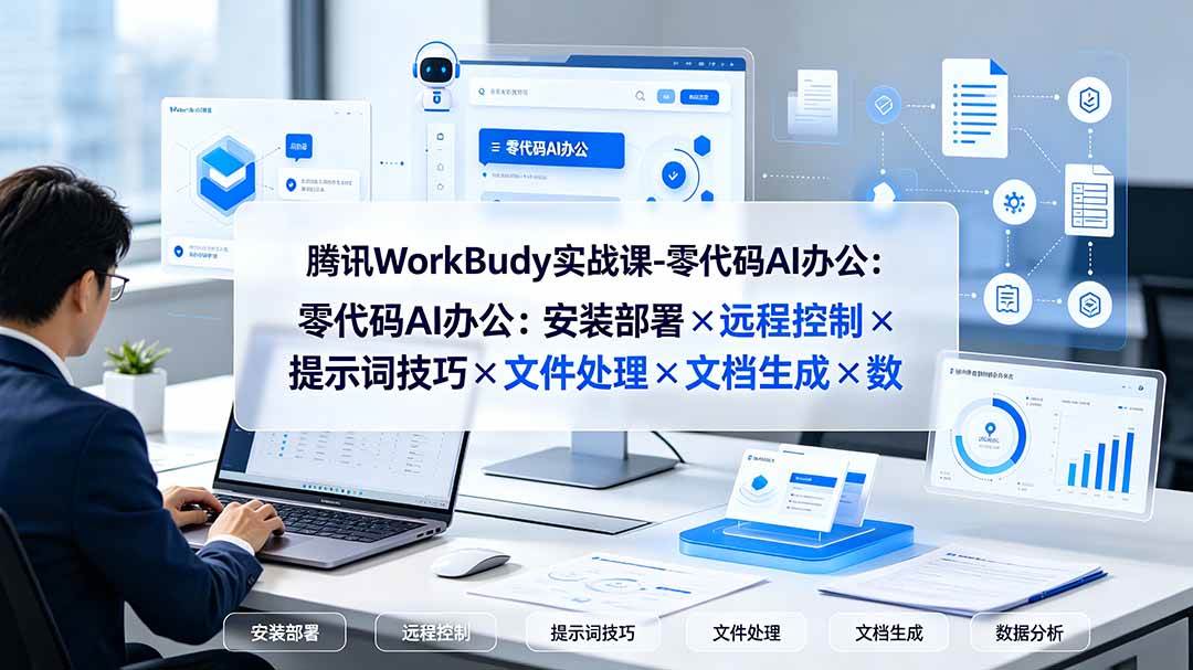 图片[1]-（19325期）腾讯WorkBuddy实战课-零代码AI办公：安装部署×远程控制×提示词技巧×文件处理×文档生成×数据分析