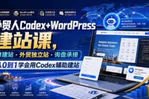外贸人Codex+WordPress建站课，AI建站·外贸独立站·询盘承接，从0到1学会用Codex辅助建站（更新0821）-麦资源网