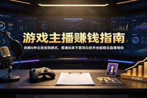 游戏主播赚钱指南:拆解6种主流变现模式,普通玩家不靠顶尖技术也能稳定直播增收-麦资源网