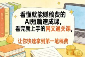 看懂就能賺稿费的AI短篇速成课,看完就上手的网文通关课,让你快速拿到第一笔稿费(更新8月)-麦资源网