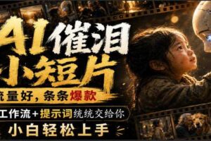 AI催泪小短片，流量好，条条爆款，工作流+提示词统统交给你，小白轻松上手-麦资源网