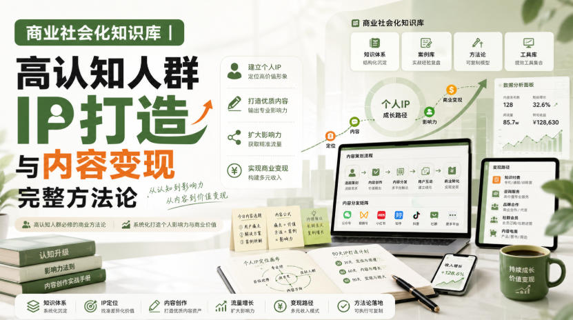 商业社会化知识库｜高认知人群IP打造与内容变现完整方*【文档】