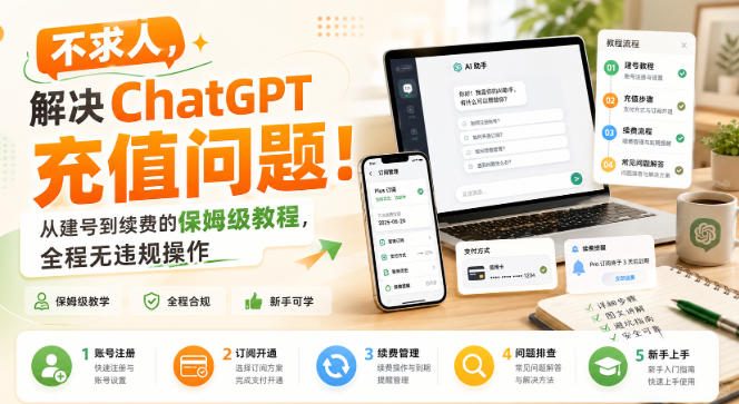 不求人，解决ChatGPT充值问题！从建号到续费的保姆级教程，全程无*操作