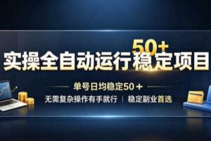 实操全自动运行稳定项目,单号日均稳定50+,无需复杂操作有手就行,稳定副业首选【揭秘】-麦资源网