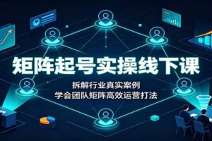 矩阵起号实操线下课：拆解行业真实案例，学会团队矩阵高效运营打法-麦资源网