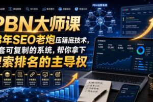 PBN大师课13年SEO老炮压箱底技术，一套可复制的系统，帮你拿下搜索排名的主导权【原创双语字幕】-麦资源网
