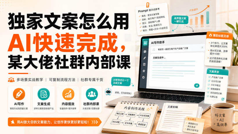 *文案怎么用AI快速完成，某大佬社群内部课