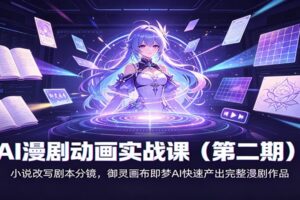 AI漫剧动画实战课（第二期)：小说改写剧本分镜，御灵画布即梦AI快速产出完整漫剧作品-麦资源网