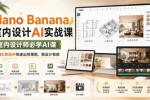 Nano Banana室内设计AI实战课，室内设计师必学AI课，用无限画布快速出效果图、做设计视频-麦资源网
