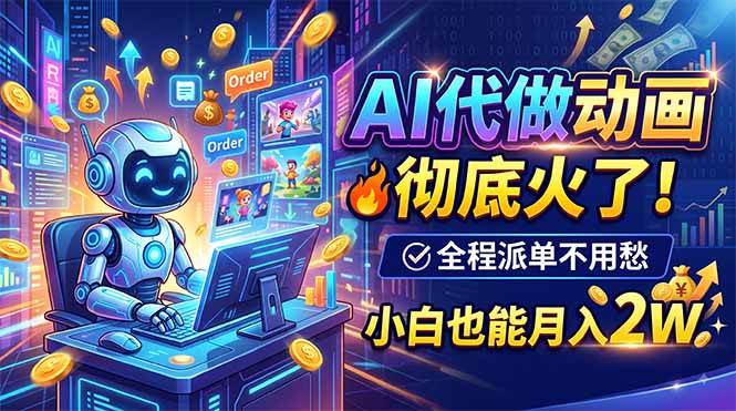 图片[1]-（19828期）AI代做动画，彻底火了！全程派单不用愁，小白也能月入2W