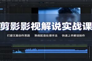 剪影影视解说实战课：打磨文案创作思路，熟练配音处理手法，快速上手解说制作-麦资源网