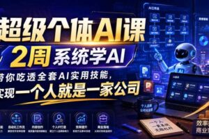 超级个体AI课，2周系统学AI，带你吃透全套AI实用技能，实现一个人就是一家公司-麦资源网