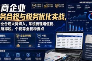 电商企业财务合规与税务优化实战,从行业合规大势切入,系统梳理增值税、企业所得税、个税等全税种要点-麦资源网