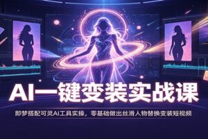 AI一键变装实战课：即梦搭配可灵AI工具实操，零基础做出丝滑人物替换变装短视频-麦资源网