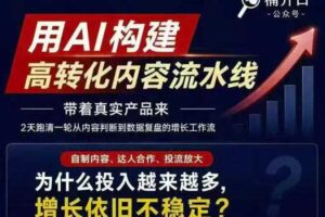小红书AI内容生产2026年线下课完整现场还原版，用AI构建高转化内容流水线-麦资源网