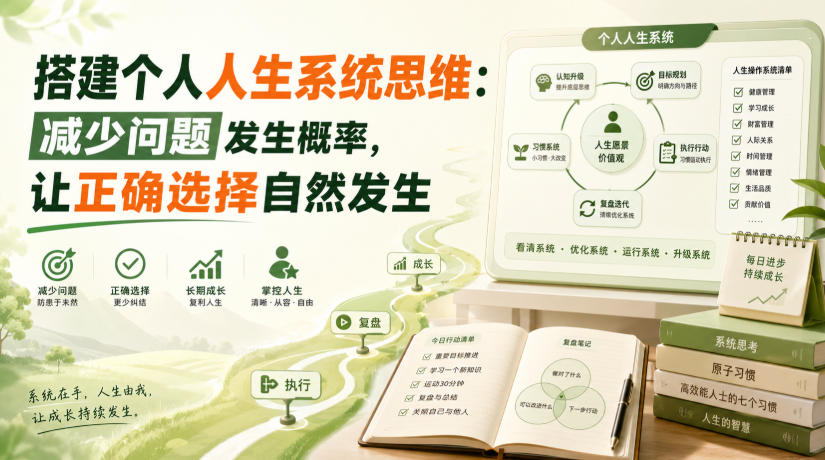 付费文章：搭建个人人生系统思维：减少问题发生概率，让正确选择自然发生-麦资源网