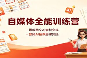 自媒体全能训练营：爆款图文AI素材变现，教师AI备课磨课实操-麦资源网