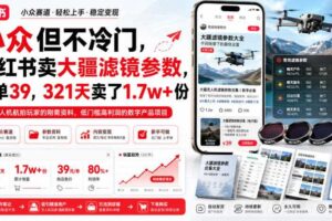 小众但不冷门，小红书卖大疆滤镜参数，一单39，321天卖了1.7w+份-麦资源网