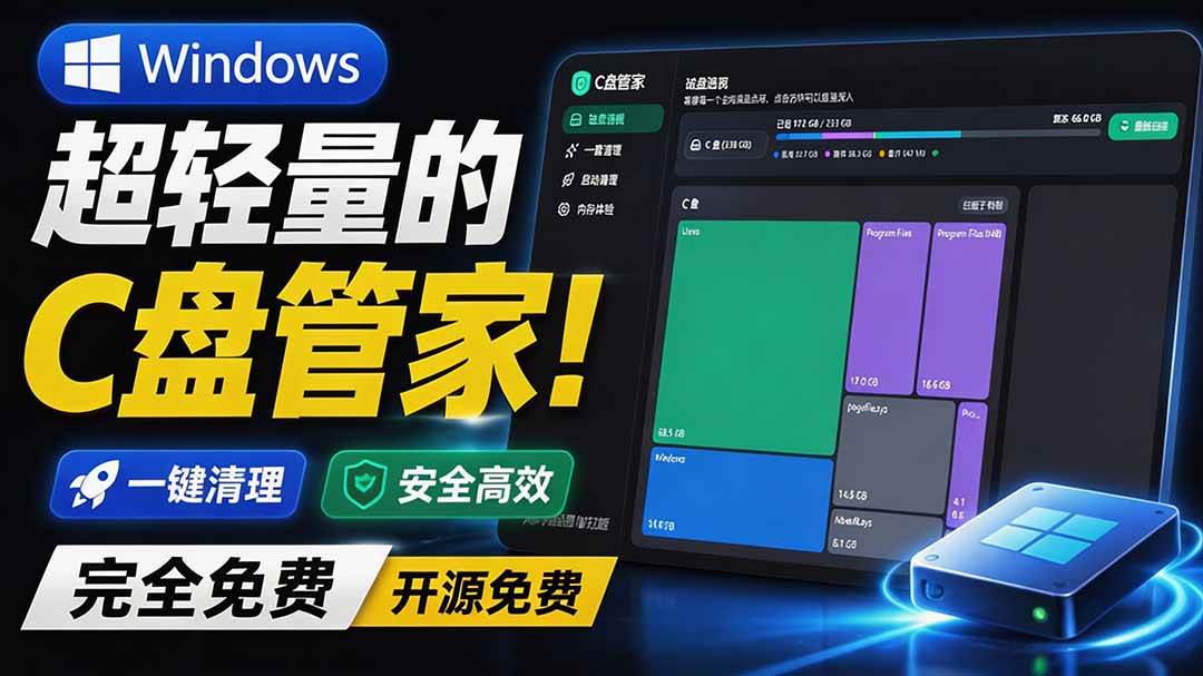 图片[1]-（19750期）Windows 超轻量的C盘管家！超级有特点，支持磁盘分析及清理提醒，2M大小体积，完全免费 C盘管家