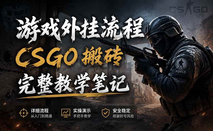 图片[1]-（19719期）游戏挂机全流程笔记分享，CSGO游戏搬砖，小白看了当天学会见收益