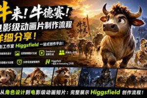 牛来！牛德赛！电影级动画片制作流程详细分享！电影工作室Higgsfield一站式创作平台，完整创作流程-麦资源网