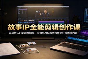 故事IP全能剪辑创作课:从软件入门到成片制作,实拍与AI配音结合快速打造优质内容-麦资源网