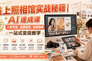 线上照相馆实战秘籍｜AI速成课，人像写真、品牌视觉、创意图像一站式变现教学-麦资源网