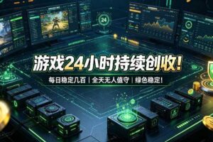 游戏24小时持续创收!每日稳定几百,全天无人值守,绿色稳定!【揭秘】-麦资源网