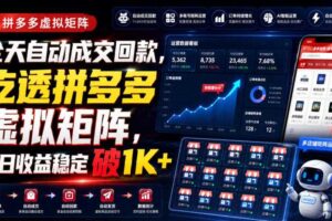 全天自动成交回款，吃透拼多多虚拟矩阵，每日收益稳定破1K+【揭秘】-麦资源网