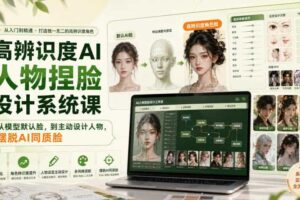高辨识度AI人物捏脸设计系统课，从模型默认脸，到主动设计人物，摆脱AI同质脸-麦资源网
